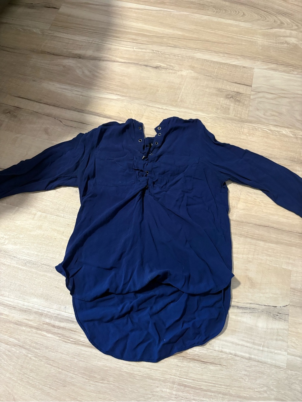 Blue flowy top